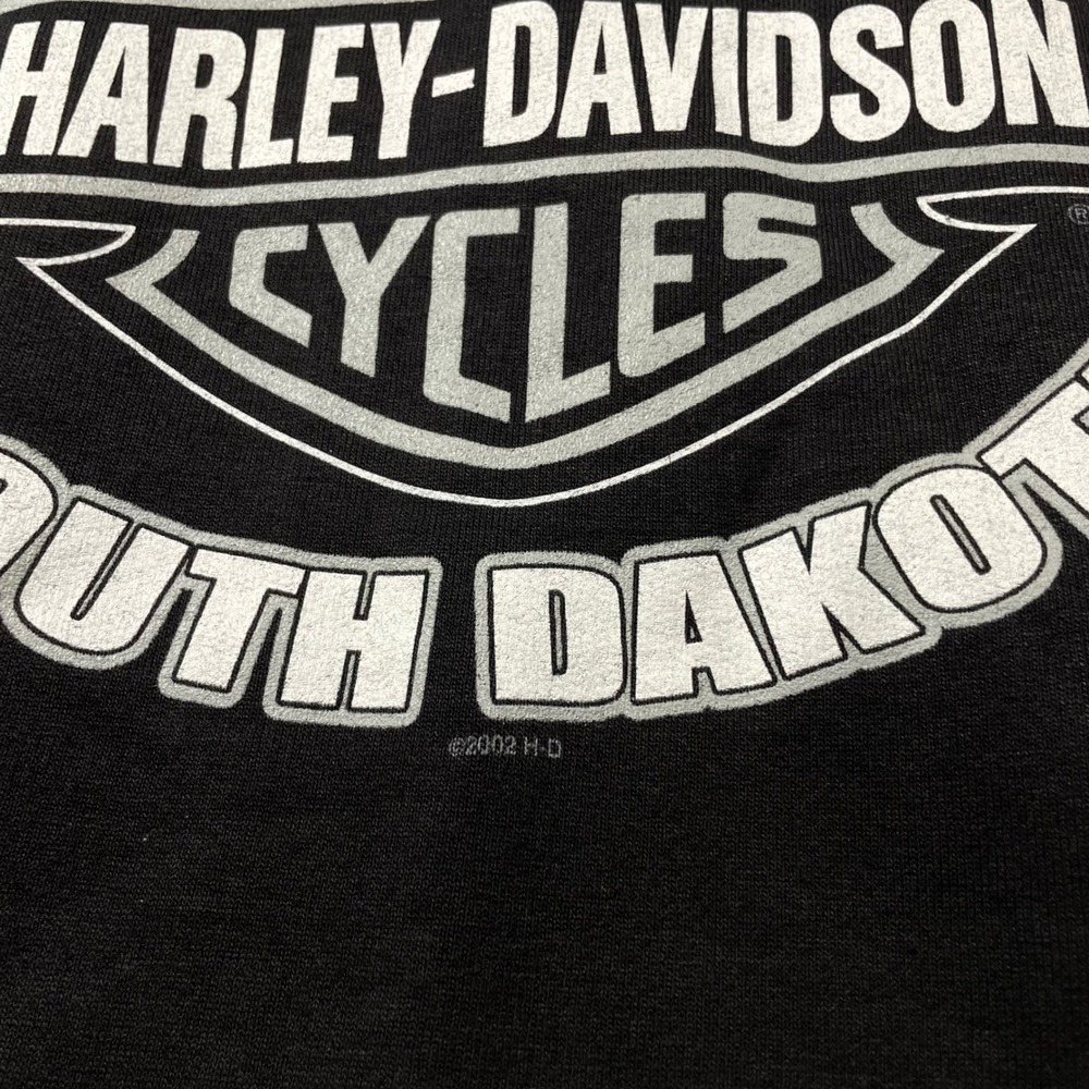 Vintage 2002 Harley-Davidson Sturgis South Dakota Quarter Zip Sweatshirt XL Blck - Picture 6 of 7